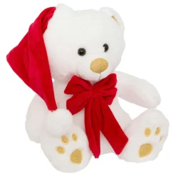 JJA Ours en peluche (H34 cm) Jules et nœud velours et rouge Blanc Online