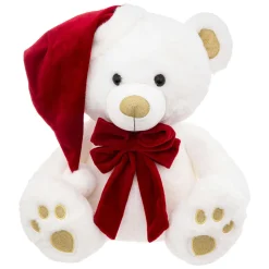 JJA Ours en peluche (H50 cm) Jules et nœud velours et rouge Blanc Online