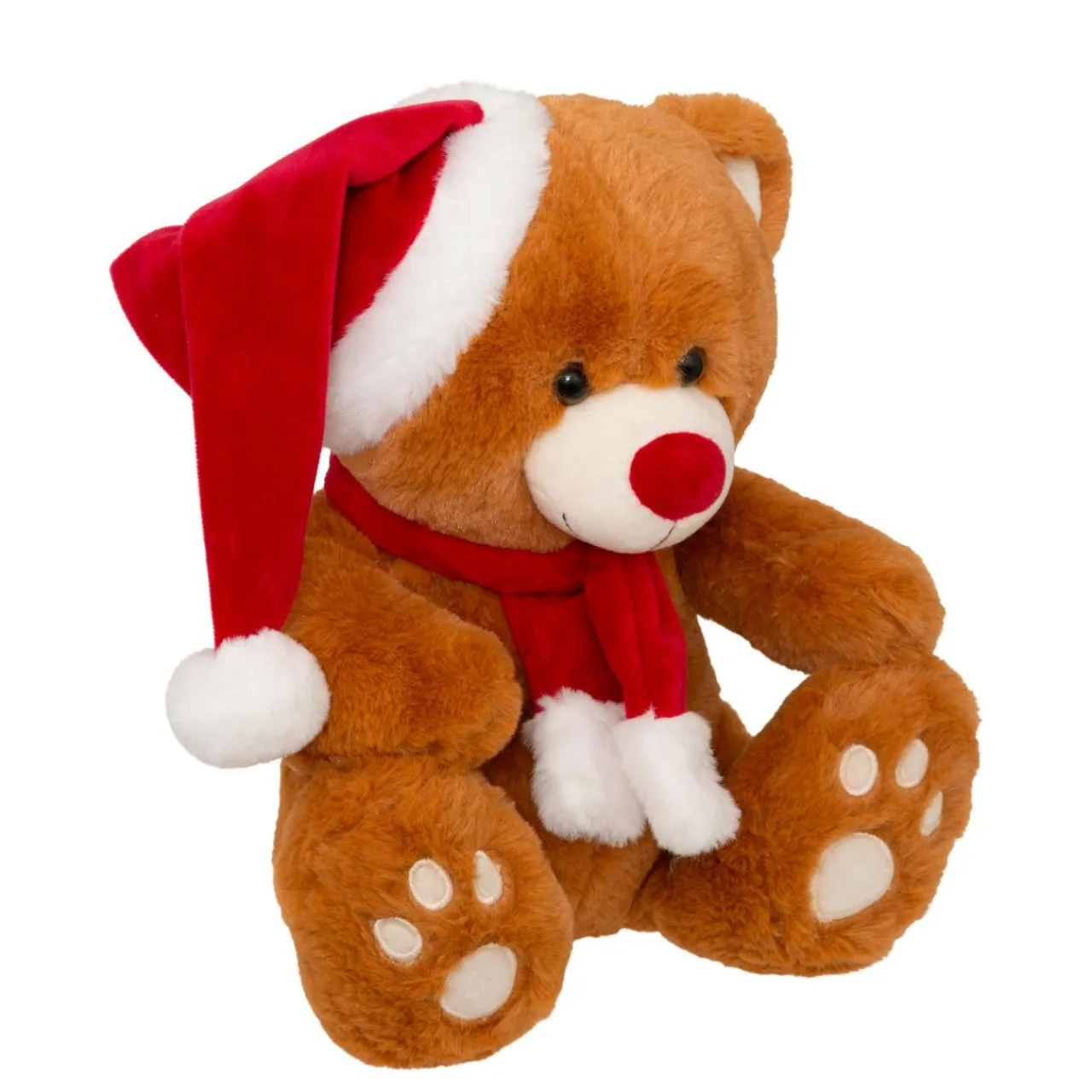 JJA Ours en peluche (H34 cm) Loulou écharpe rouge Marron Best