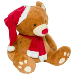 JJA Ours en peluche (H100 cm) Loulou écharpe rouge Marron Discount