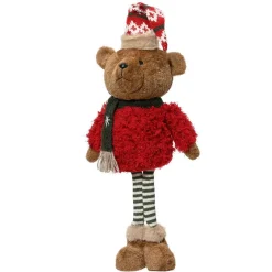 KAEMINGK Ourson de Noël déco (H54 cm) Pippin à la montagne Rouge Hot