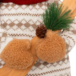 JJA Ours peluche jambes téléscopiques (H95 cm) Petit Skieur Rouge New