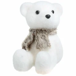 Feeric Lights & Christmas Ours polaire (H19 cm) Kodiak et son écharpe Blanc Clearance