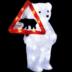 Feeric Lights & Christmas Ours polaire solaire 50 LED (H39 cm) Warning Blanc chaud Online