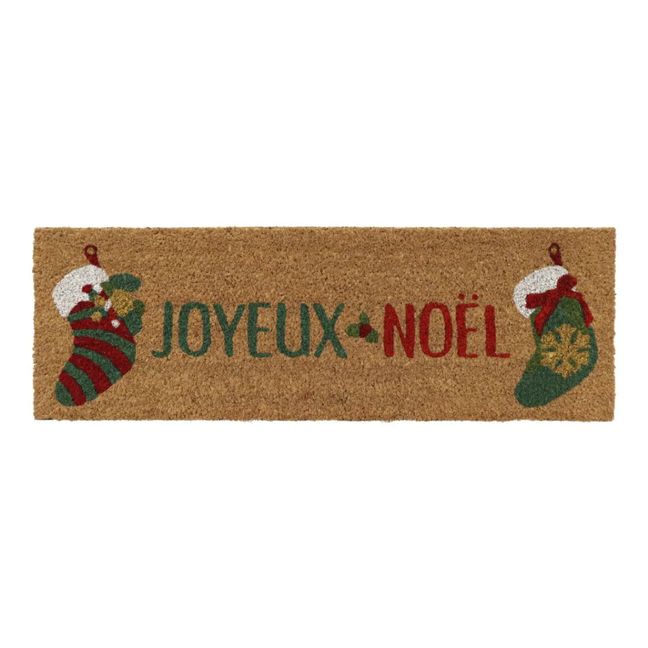 LUANCE Paillasson de Noël coco (25 x 75 cm) Chaussettes de Noël Multicolore Discount
