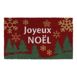 LUANCE Paillasson de Noël coco (45 x 75 cm) Joyeux Noël et vert Rouge Hot