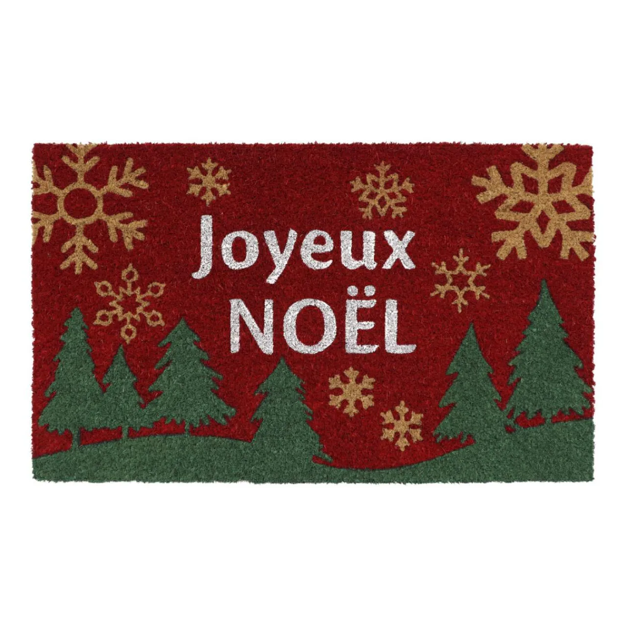 LUANCE Paillasson de Noël coco (45 x 75 cm) Joyeux Noël et vert Rouge Hot