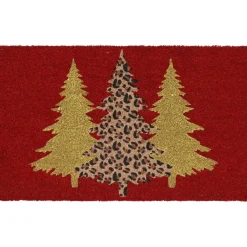 LUANCE Paillasson de Noël coco (45 x 75 cm) Sapin Rouge Sale
