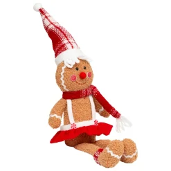 JJA Pain d'épices assis (H43 cm) Miss Noël Marron clair New