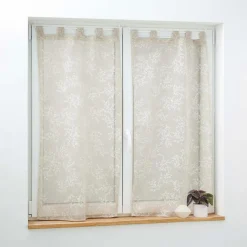DOUCEUR D'INTERIEUR Paire de voilages à passants (60 x 120 cm) Karla Taupe