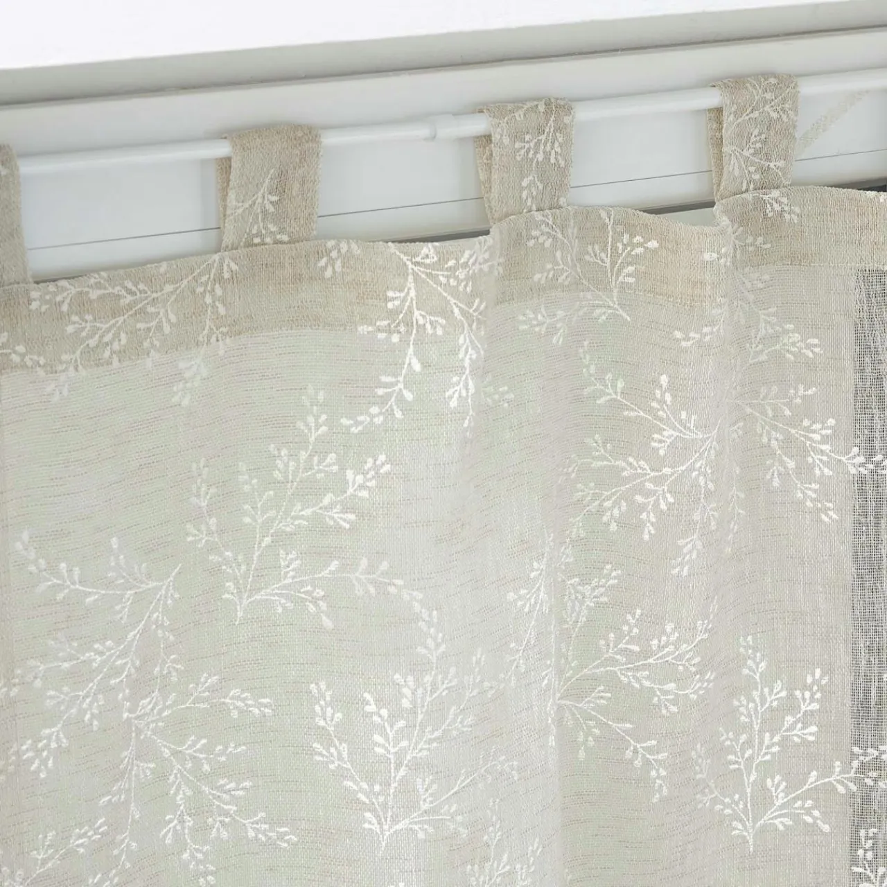 DOUCEUR D'INTERIEUR Paire de voilages à passants (60 x 120 cm) Karla Taupe