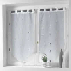 DOUCEUR D'INTERIEUR Paire de voilages à passants (90 x 120 cm) Chenilla Gris