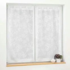 DOUCEUR D'INTERIEUR Paire de voilages à passants (60 x 160 cm) Karla Blanc Discount