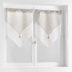 DOUCEUR D'INTERIEUR Paire de voilages à passants (60 x 120 cm) Duetto et Blanc Gris Online