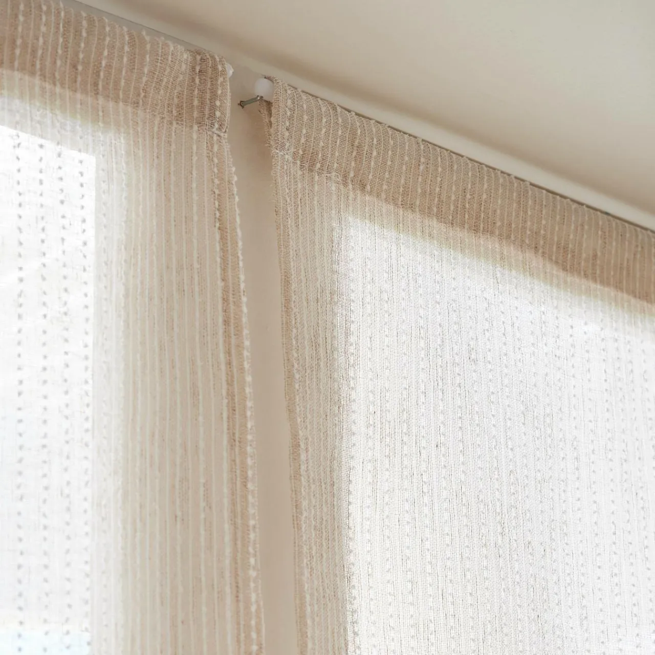 EMINZA Paire de voilages passe-tringle (60 x 120 cm) Arthur Beige Best