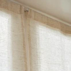 EMINZA Paire de voilages passe-tringle effet lin (60 x 160 cm) Luca Beige Clearance