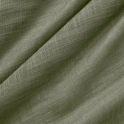 EMINZA Paire de voilages passe-tringle effet lin (60 x 160 cm) Robin Vert romarin New