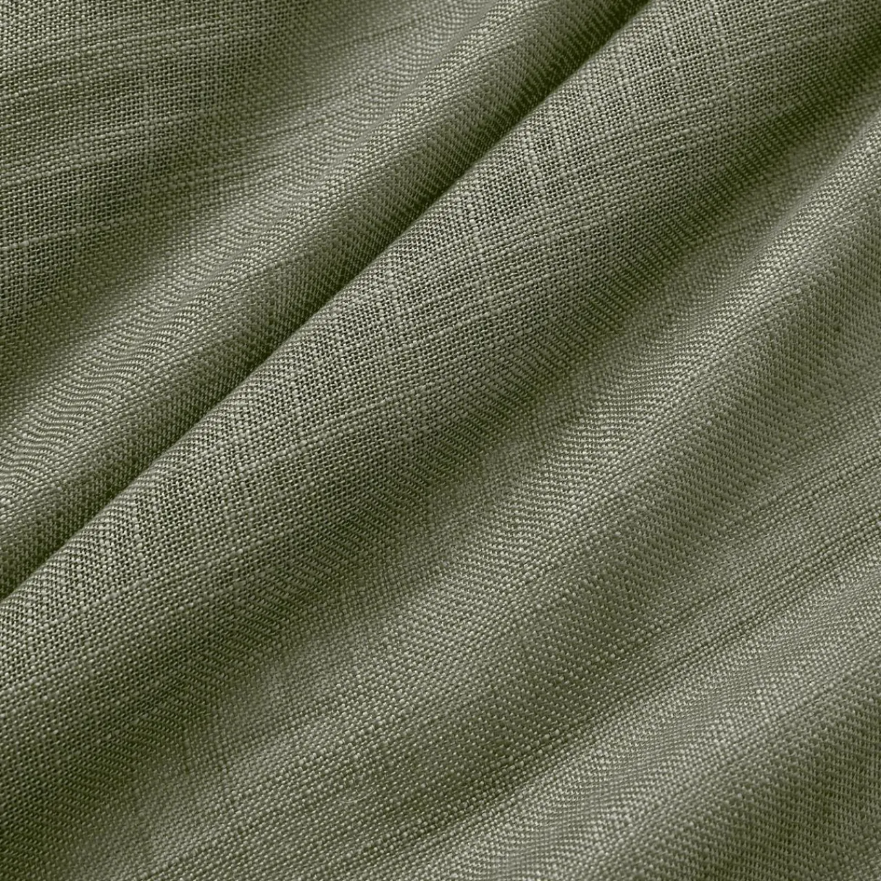 EMINZA Paire de voilages passe-tringle effet lin (60 x 160 cm) Robin Vert romarin New