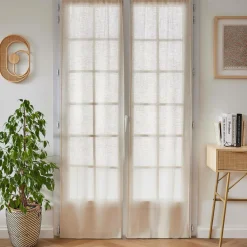 EMINZA Paire de voilages passe-tringle effet lin (70 x 200 cm) Luca Beige Outlet