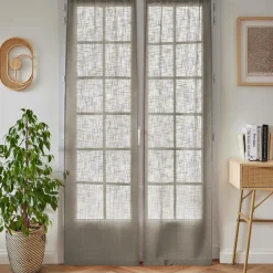 EMINZA Paire de voilages passe-tringle effet lin (70 x 200 cm) Robin Taupe Best