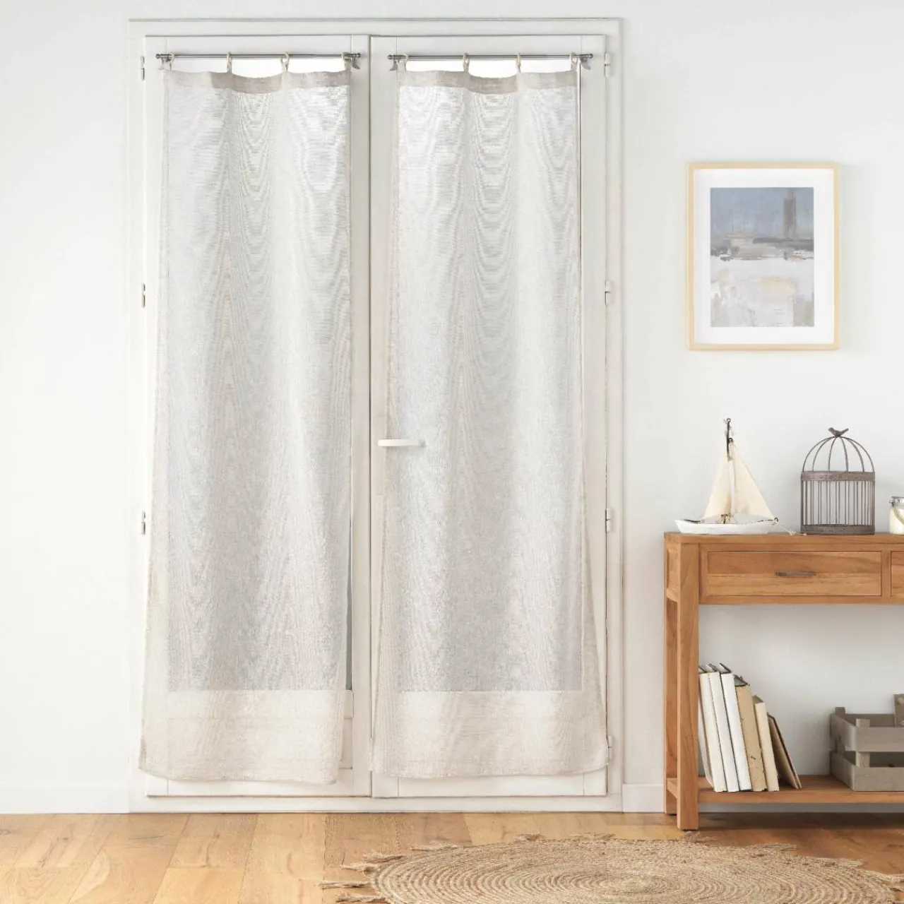 douceur d'intu017drieur Paire de voilages tissés œillets bois (70 x 200 cm) Minalisa Beige New