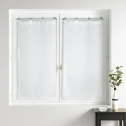 douceur d'intu017drieur Paire de voilages tissés oeillets (60 x 120 cm) Davina Blanc