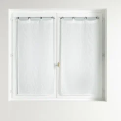 douceur d'intu017drieur Paire de voilages tissés oeillets (60 x 120 cm) Davina Blanc
