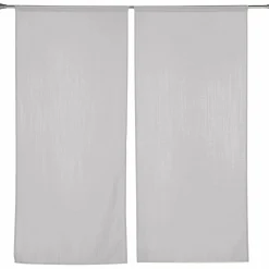 LINDER Paire de voilages (60 x 140 cm) Etamine givrée Gris clair Clearance
