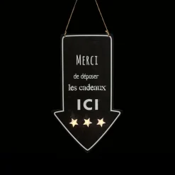 Feeric Lights & Christmas Pancarte lumineuse à piles (H40 cm) Dépôt de cadeaux Blanc chaud New