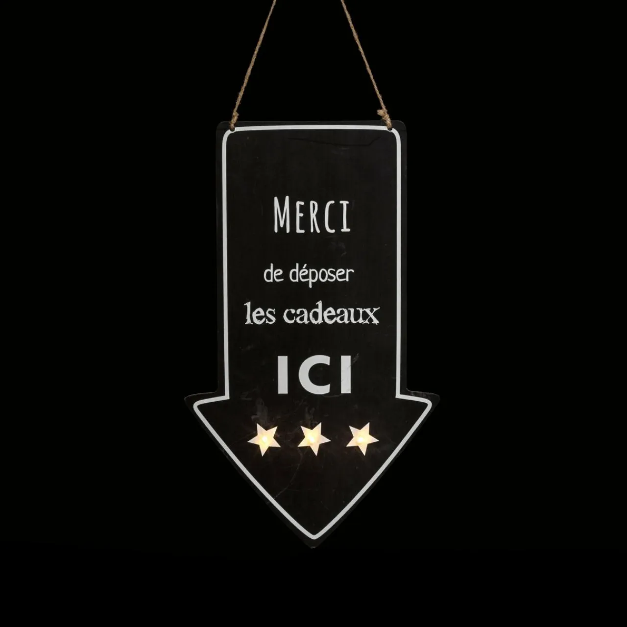 Feeric Lights & Christmas Pancarte lumineuse à piles (H40 cm) Dépôt de cadeaux Blanc chaud New