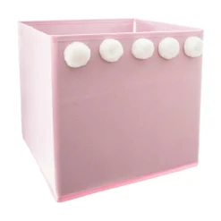 ATMOSPHERA Panier de rangement enfant (29 x 29 cm) 5 Pompons Rose Sale