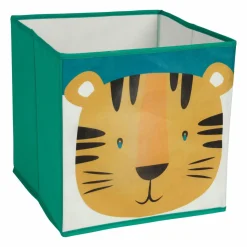 OSTARIA Panier de rangement enfant (29 x 29 cm) Tigre Vert New