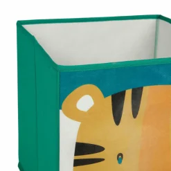 OSTARIA Panier de rangement enfant (29 x 29 cm) Tigre Vert New