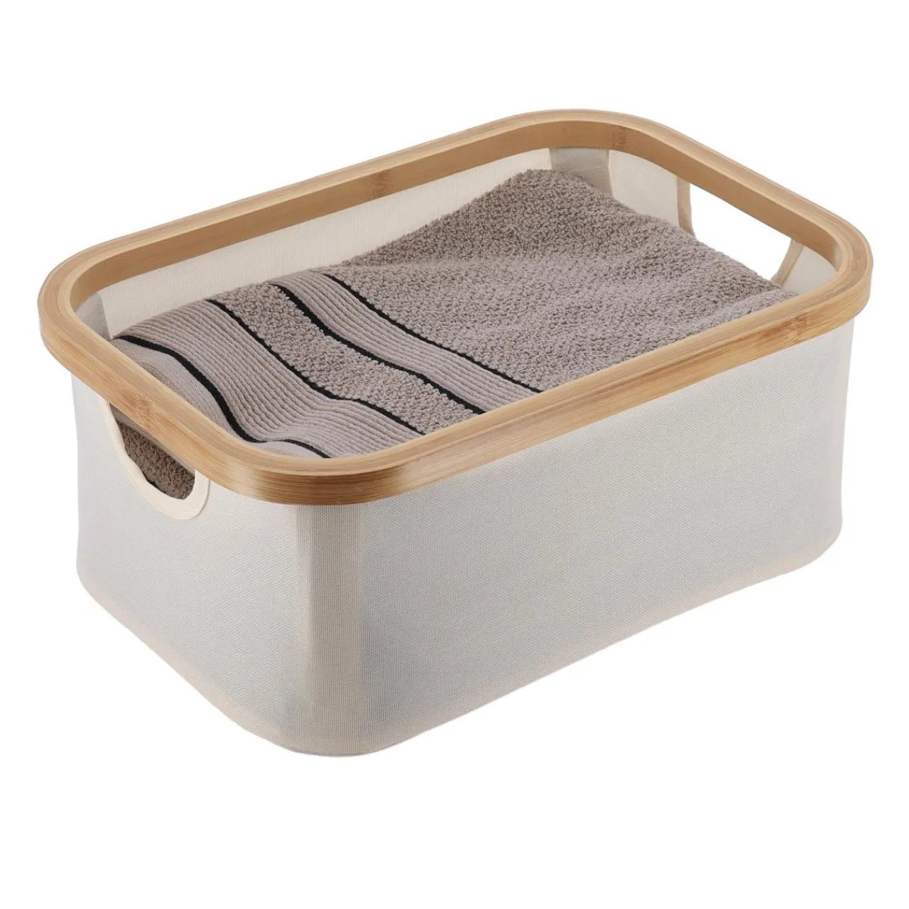 TENDANCE Panier de rangement pliable (L38 x H16 cm) Purebamboo Ecru Sale