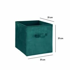 ATMOSPHERA Panier de rangement Velouria Bleu canard Sale