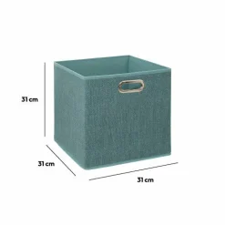 5 Five Simply Smart Panier de rangement (31 x 31 cm) Helena Bleu pétrole chiné Discount