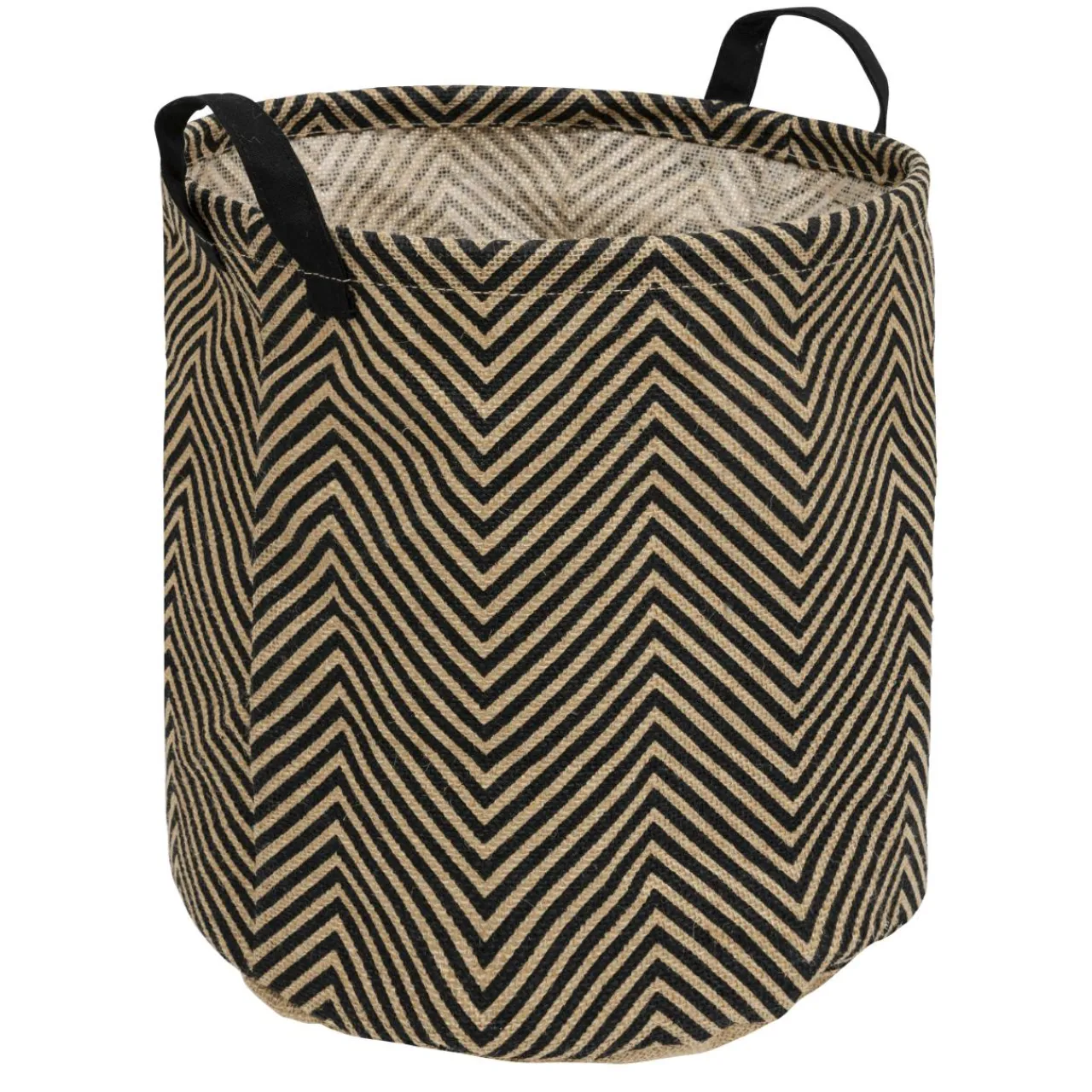 ATMOSPHERA Panier en jute (32 x 32 cm) Valy Noir Hot