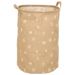 Atmosphera createur d'interieur for kids Panier à jouets jute (35 x 49 cm) Alphabet Beige Discount