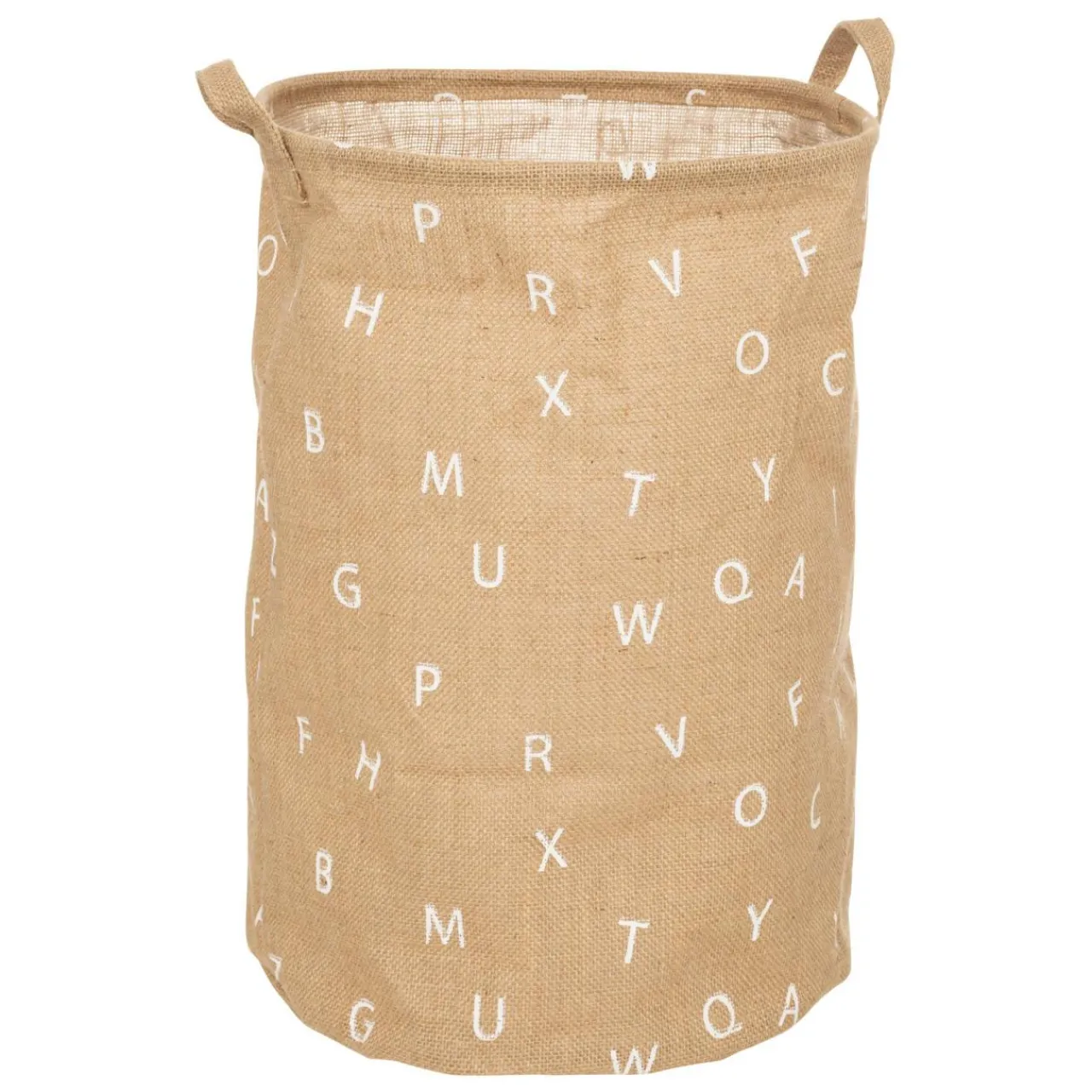 Atmosphera createur d'interieur for kids Panier à jouets jute (35 x 49 cm) Alphabet Beige Discount