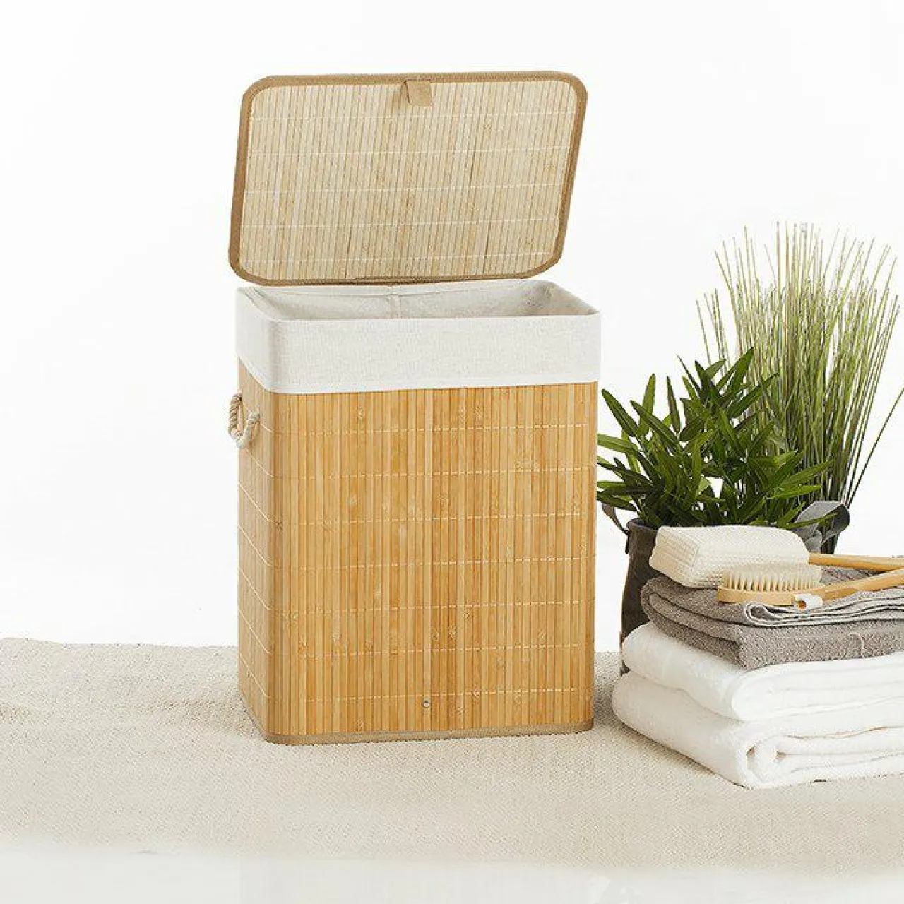 ATMOSPHERA Panier à linge en bambou (H50 cm) Nuevo Naturel Clearance