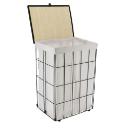 TENDANCE Panier à linge pliable (H60 cm) Industriel Ecru Clearance