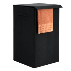 TENDANCE Panier à linge pliable (H60 cm) TissuFlex Noir Clearance