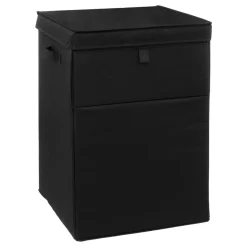 ATMOSPHERA Panier à linge pliable (36 x 36 x 55 cm) Colorama Noir Discount