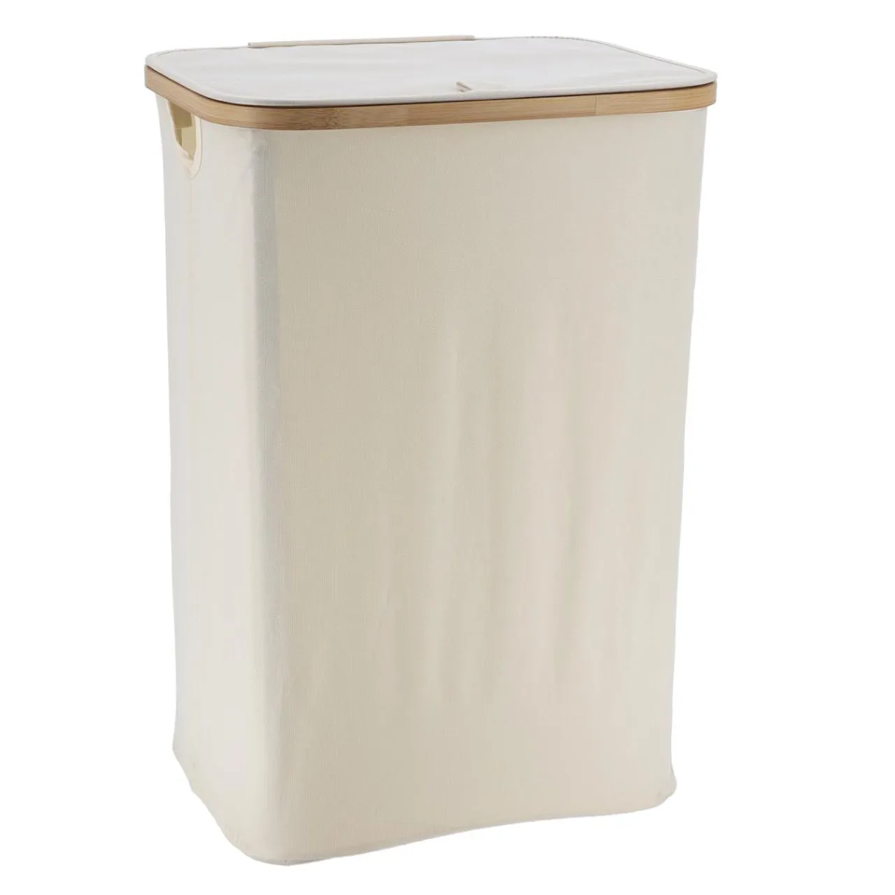 TENDANCE Panier à linge rectangulaire et pliable (H60 cm) Purebamboo Ecru Sale