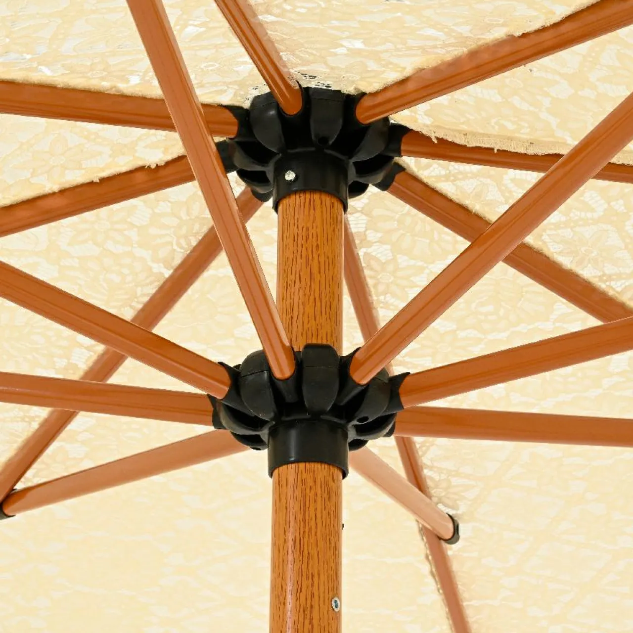 #N/A Parasol de jardin rond à franges (D2 m) Isy Dentelle Beige Best