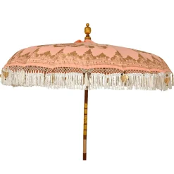 KAEMINGK Parasol de jardin rond à franges (D2 m) Jaipur Beige rosé et dorure Nude Discount