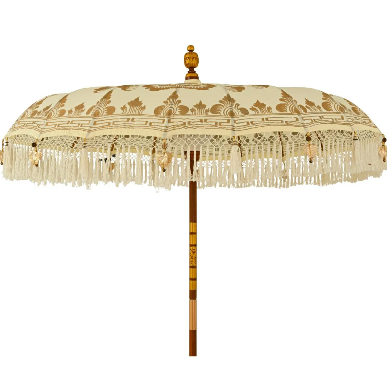KAEMINGK Parasol de jardin rond à franges (D2 m) Jaipur Crème et dorure Beige Best