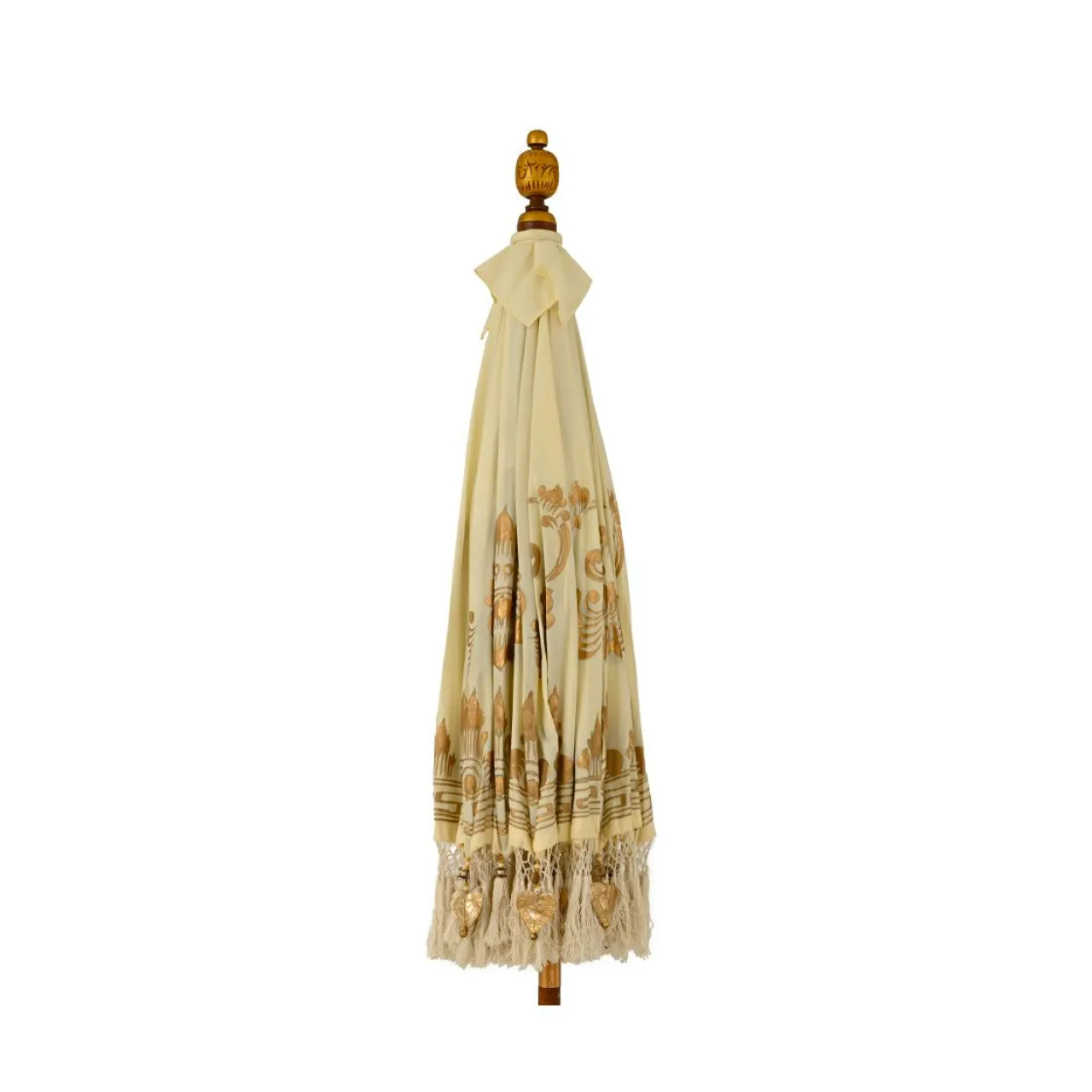 KAEMINGK Parasol de jardin rond à franges (D2 m) Jaipur Crème et dorure Beige Best