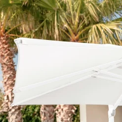 MOBELLIA Parasol déporté rectangulaire aluminium (4 x 3 m) Yucatan Blanc Outlet