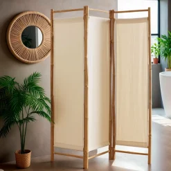 EMINZA Paravent pliable en bambou 3 panneaux (135 x H170 cm) Hanoï Naturel Discount